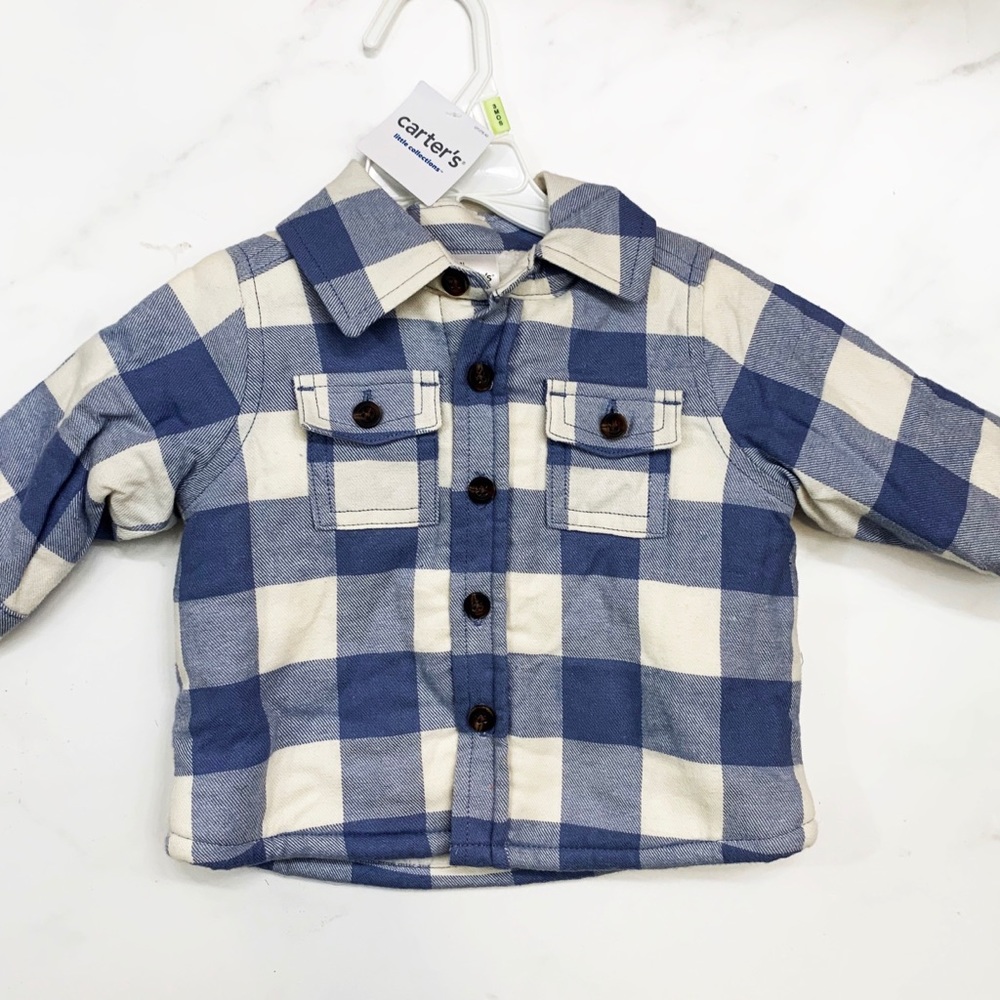 Fleece flannel button down